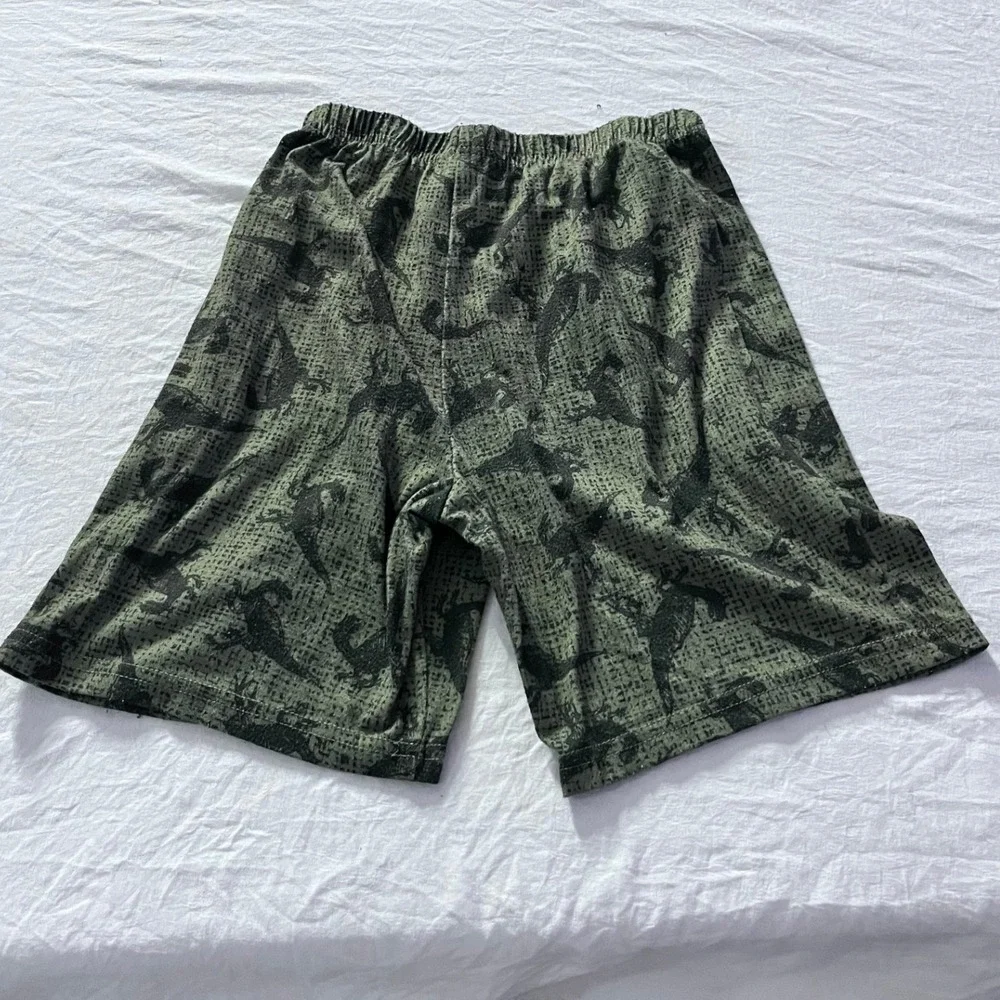 Wonder Nation Kids Boys Green Camo Dinosaur Pajama Sleep‎ Shorts Size M 8